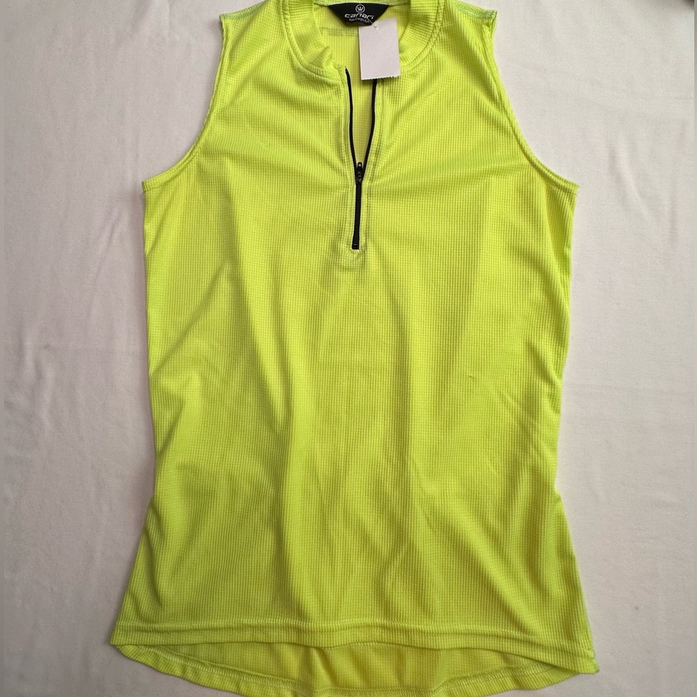 Bicycling Shirt with POCKETS by Canari in Yellow Sleeveless Size S - Picture 5 of 10